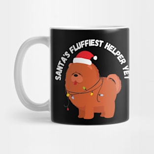 Santa's Fluffiest Helper Yet, christmas dog Mug